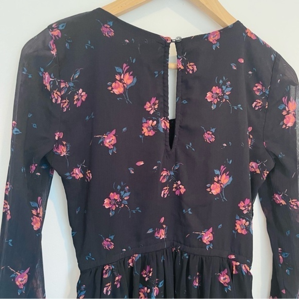 Hollister Whimsigoth Black Floral Mini Dress - Size Small - Picture 7 of 10